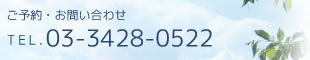 ご予約・お問い合わせTEL.03-3428-0522